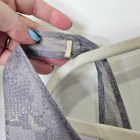 Babaton XS 100% Silk Snake Print Tank Top Lightweight Luxury Animal Purple‎ Gray - Picture 3 of 11